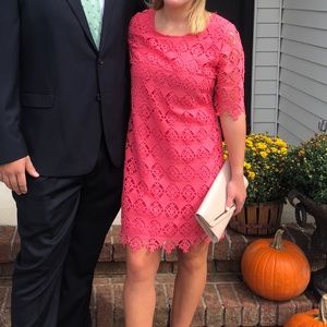 Francesca’s Coral Lace dress size LARGE